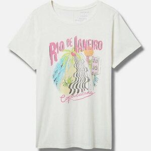 Torrid - Rio Classic Fit Heritage Jersey Crew Tee in Blanc De Blanc​​​​